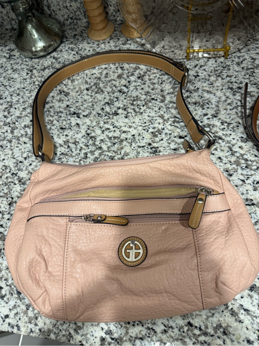Y2K Pink Leather Shoulder Bag with Silver Hardware